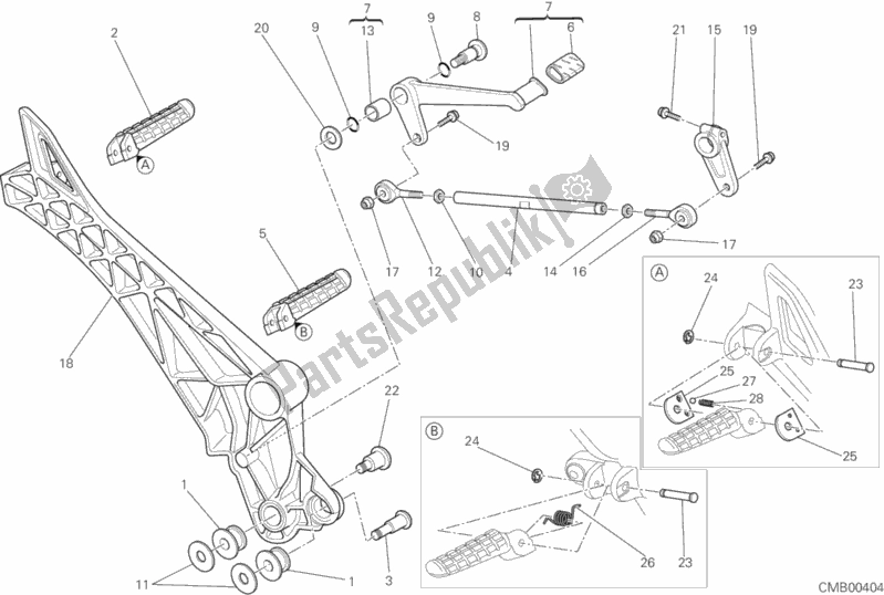 Todas as partes de Apoios Para Os Pés, Esquerdo do Ducati Monster 796 ABS USA 2013